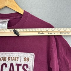 1999 Texas State Bobcats San Marcos TX Maroon T Shirt Mens M VTG NCAA University