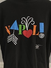 Vintage Napoli Parole Di Cotone Black T Shirt Size XL Italy
