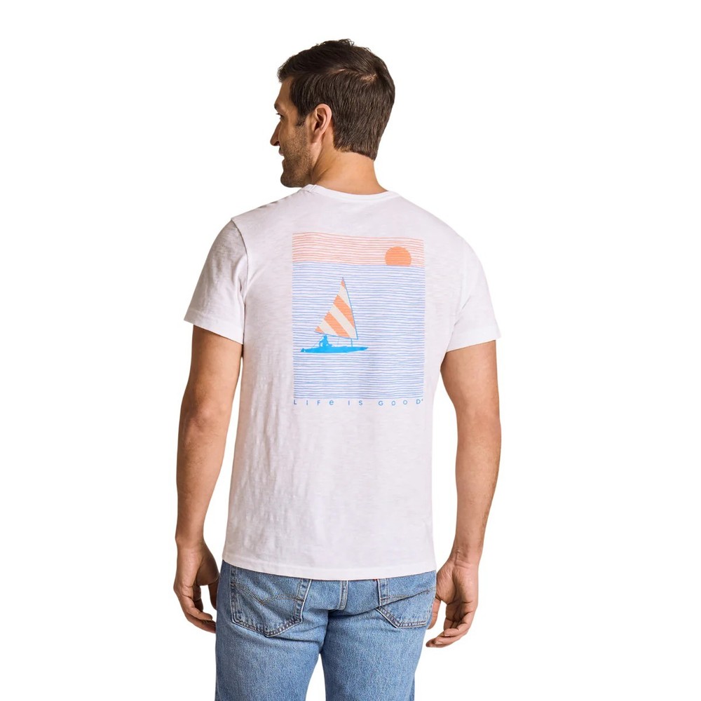 Life is Good. Men’s Sail Into the Sunset Short Sleeve Slub Slim Fit Tee