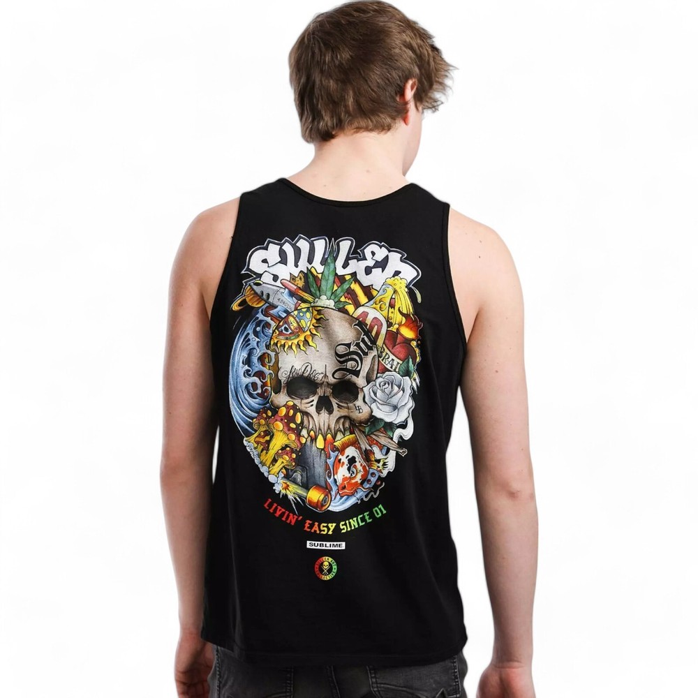 Men’s Sullen Art Co Subliminal Sublime Band Black Y2K Tank Top T-Shirt S-XXL
