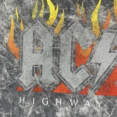 AC/DC Summer Crop Top Highway To Hell Tie Die Gray Shirt Medium Rock N Roll Tour