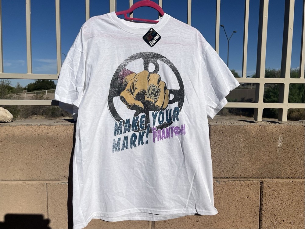NWT The Phantom Marvel DC Comics Superhero T-Shirt Cult Film White Tee Size XL