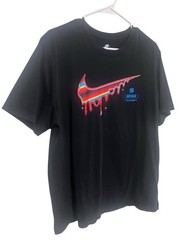 The Nike Tee Heatwave Drip T-shirt Men’s Large Black Multi Swoosh HBR Just Do It