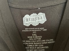NEW ! Men’s Beetlejuice T-shirt~ Size XXL~Black w/ Lime & Purple Design