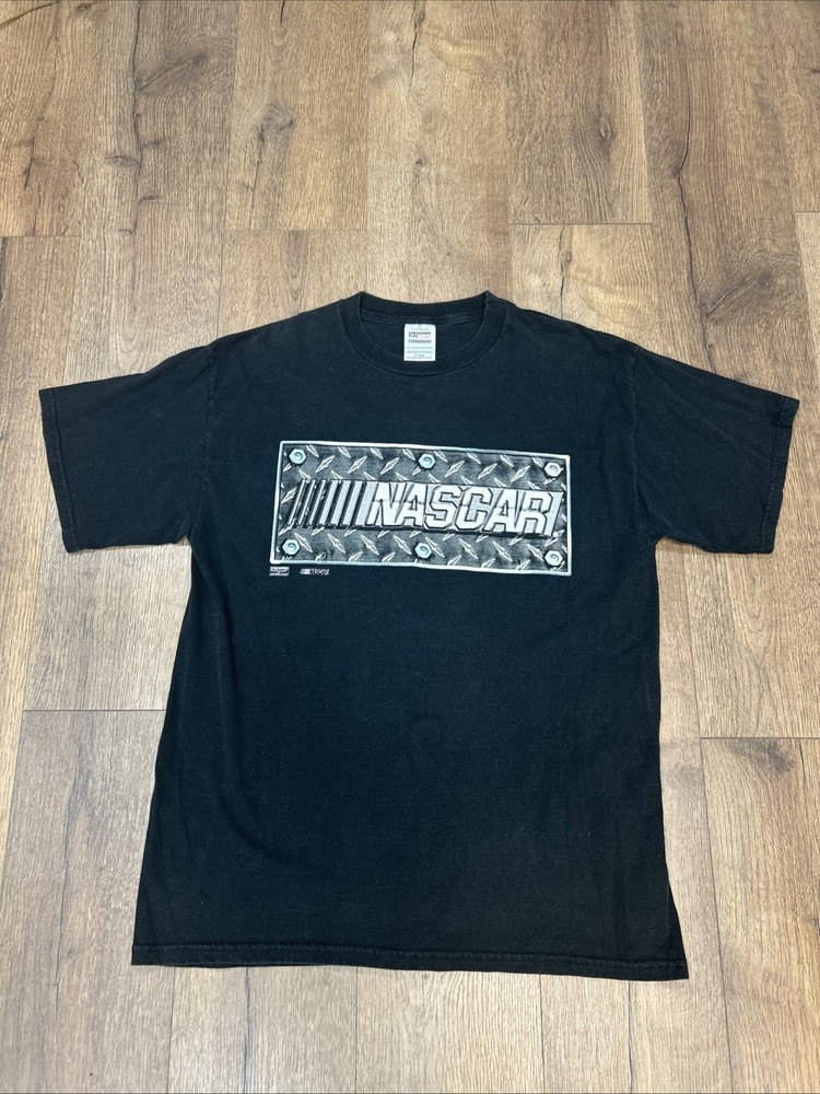 VTG Y2K Checkered Flag Sports NASCAR Racing Tour Promo T Shirt XL Vintage