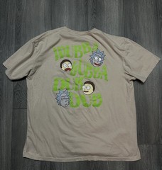 Rick And Morty Adult Swim Mens Size XL Tan Shirt Sleeved Shirt