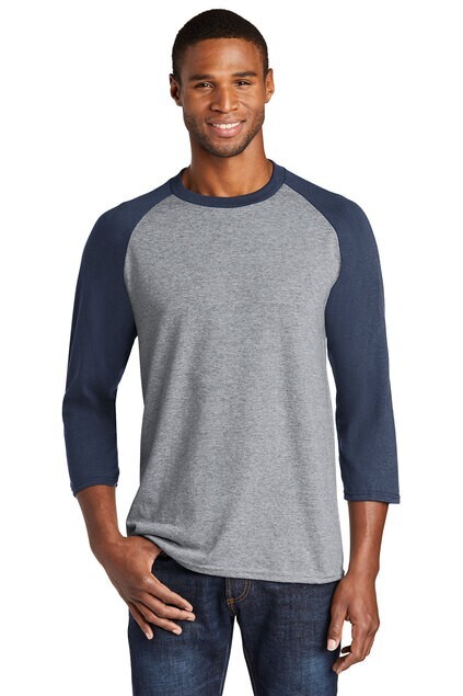 Port & Company® Core Blend 3/4-Sleeve Raglan Tee – PC55RS