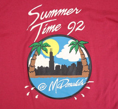 VTG 90s McDonalds Shirt Mens Large Chicago Summer Time Graphic Promo USA Red Tee