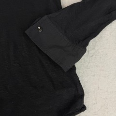 NM Luxury Essentials Linen Top Tee Popover Men XS/S V Neck Cuffed Semi Sheer