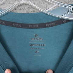 RIP CURL Vaporcool T-Shirt Mens XL Teal Blue Graphic Cotton Blend Knit Surf Dad