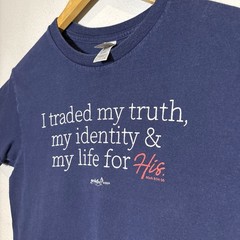 Vintage Christian Jesus T Shirt S Navy His Betrayal His Blood Priceless Religion