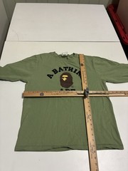 Vintage BAPE A Bathing Ape Shirt Medium Olive Long Sleeve Skater Streetwear Y2K