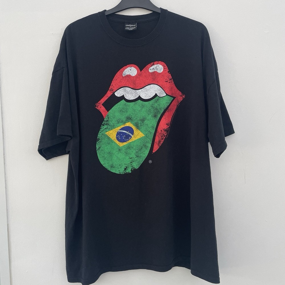 Official Rolling Stones Brazil Tongue Lips T Shirt 2XL XXL Black 2013 Bravado UK