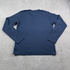 Columbia Shirt Mens Medium Blue Long Sleeve Henley Textured Waffle Knit