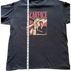 Scarface Tony Montana Graphic T-Shirt Mens Large Black Cotton Movie Promo Tee