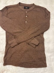RRL Henley Thermal Shirt XS US Size S Stretchable Black Unisex
