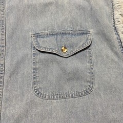V TWIN Motorcycle Apparel Biker Mens Denim Shirt Size XL Sleeveless Pockets