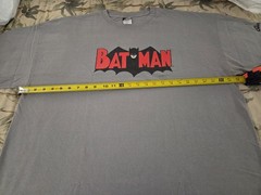 GORGEOUS LIGHT GREY BATMAN 66 TV SHOW EMBLEM SHIRT RARE size 2XL Hanes Beefy-T