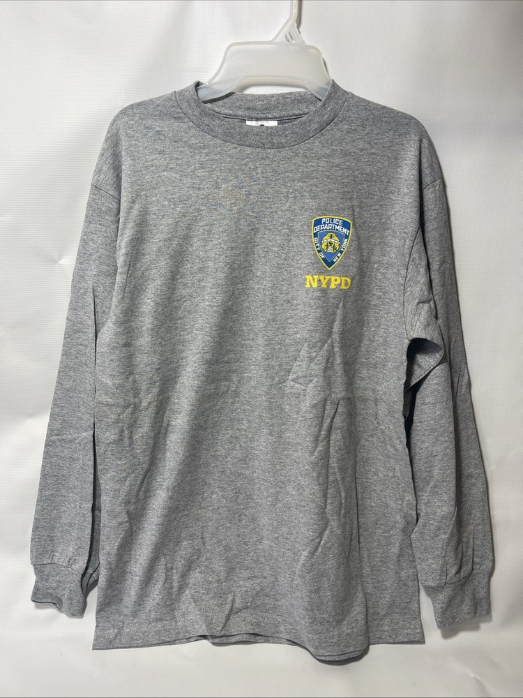 NYPD Long Sleeve T Shirt Men’s XL , Gray With Logo NWOT