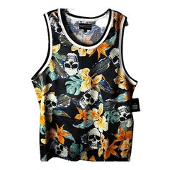No Boundaries Mesh Tank Size Large(42-44) Skulls & Flowers NEW