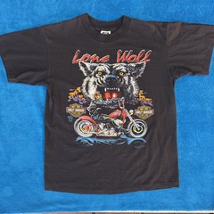 Vintage SSI 1991 Harley Davidson Lone Wolf Biker Motorcycle HD T-Shirt 0934