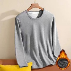 Men Warm Thermal T Shirt Long Sleeve Crew Neck Thickened Slim Pullover