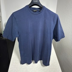 Eddie Bauer T-Shirt Mens XL/XG Short Sleeve Cotton Navy Blue Solid Regular 90s