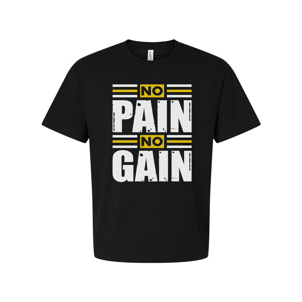 Unisex No Pain No Gain Graphic T Shirt For Workout Gym Training And Fitness Enth