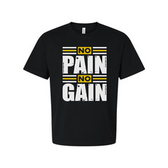 Unisex No Pain No Gain Graphic T Shirt For Workout Gym Training And Fitness Enth
