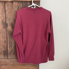 Vintage BVD Long Sleeve Blank Red T Shirt Size Large Classic Made In USA 90s