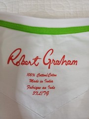 Robert Graham Skull Graphic T Shirt White Sz 3XL Mens Applique Embroidered EUC