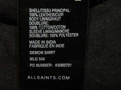 Men’s All Saints DEMON LEATHER SHIRT jacket overshirt L (ref78) £99.99!!!!!