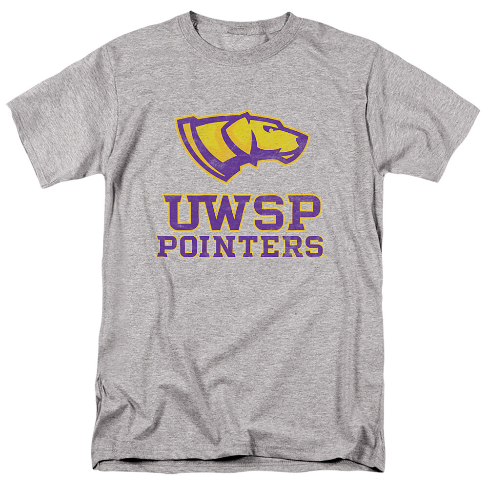 UW–Stevens Point Adult T-Shirt Pointers Logo, Athletic Heather, S-5XL
