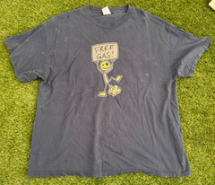 Vintage Free Gas Funny T Shirt Stick Figure Mens Size XL
