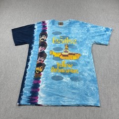 Vintage The Beatles T Shirt Mens Medium Blue Yellow Submarine Tie Dye 90s