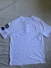 Free Planet Men’s White Henley T-Shirt XL USA Patch Cotton Short Sleeve NWOT