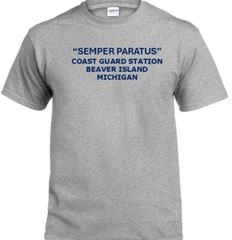 SEMPER PARATUS*COAST GUARD STATION BELLE ISLE* MICHIGAN*INDIVIDUAL PT SHIRT