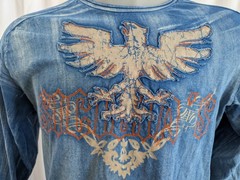 Doramafi Sicilia T-Shirt Y2K Affliction Applique Embroidery Long Sleeve XXL