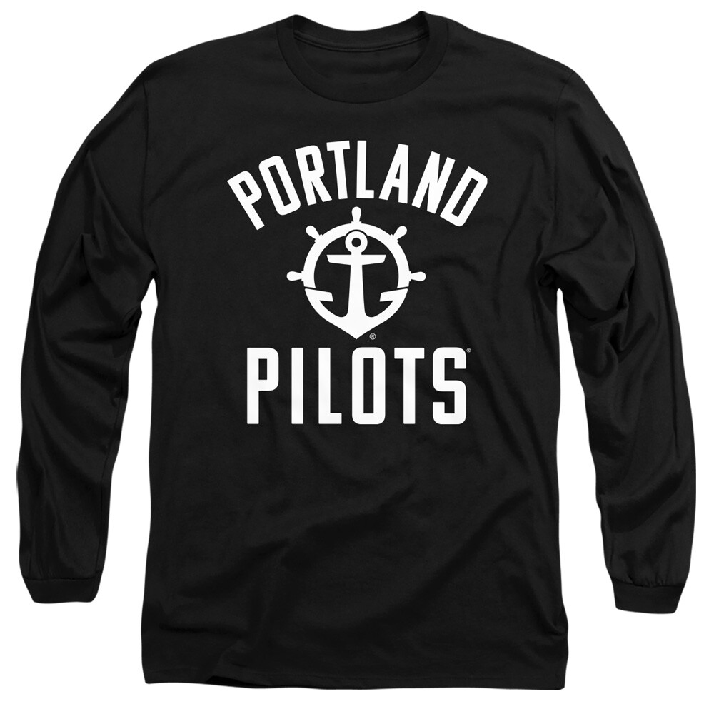 Uni of Portland Adult Long Sleeve T-Shirt One Color Logo, Black, S-3XL