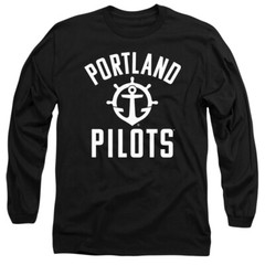 Uni of Portland Adult Long Sleeve T-Shirt One Color Logo, Black, S-3XL
