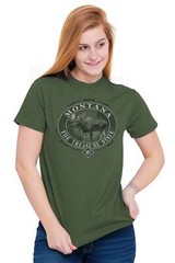 Montana Treasure Mountain Moose Wildlife MT Adult Short Sleeve Crewneck Tee