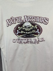 Vintage 90s Awful Arthur’s Oyster Bar White T-shirt USA Made Outer Banks Medium