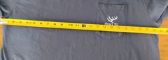 Hunt to Harvest Large Blue Long Sleeve Cotton T-shirt Large Pocket