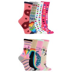 Hotsox Womens Rainbow Pride Bundle 8 Pack, Multi-Colored, Womens 4-10