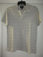 Converse Black Canvas Cotton Stripe Short Sleeve Men Henley T-Shirt L (G) U22.G9