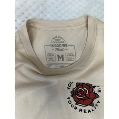 In God We Must Mens Your Mentality Is Your Reality Rose Graphic T-Shirt Tan M
