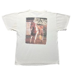 Vintage 90s APHA Horse T Shirt Mens M White Auto Pilot Engaged FOTL