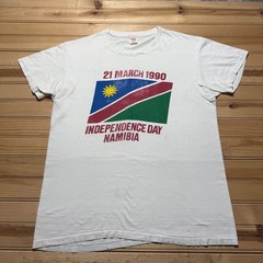 Vintage 1990 Namibia Independence Day Flag Freedom Patriotic T-Shirt USA Made XL