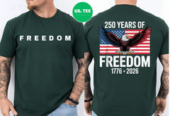 250 Years 1776-2026 Vintage 250th Birthday 4th of July Flag Front Back T-Shirt