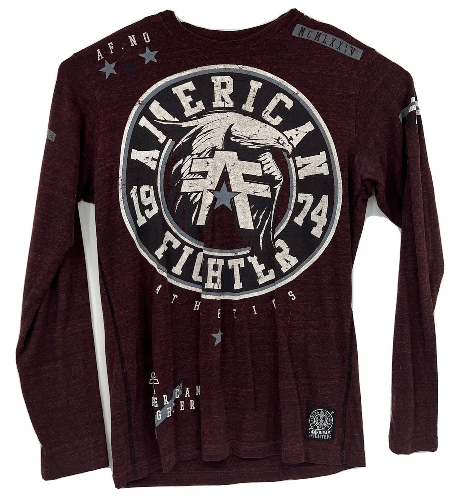 American Fighter Mens XL Front Back Graphic Long Sleeve Shirt